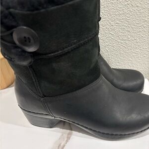Dansko Black Ankle Boots with Button Detail used good conditions